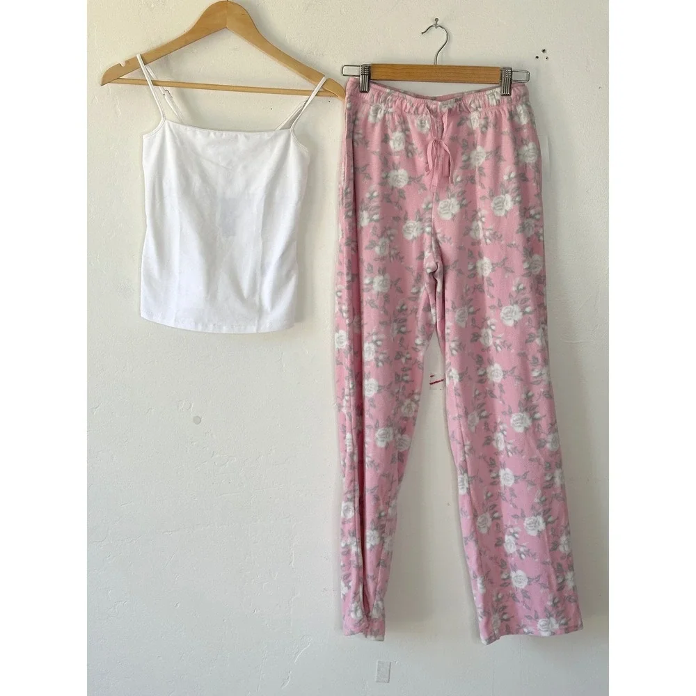 J.Crew Cami XXS & Charter Club Pink Floral Fleece Pajama Pant XS Loungewear Cozy